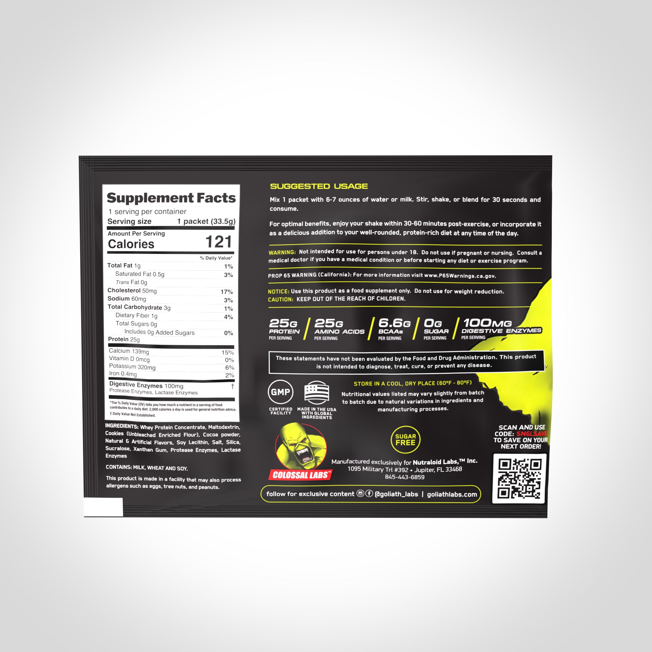 Whey Protein Powder Travel Single Serving