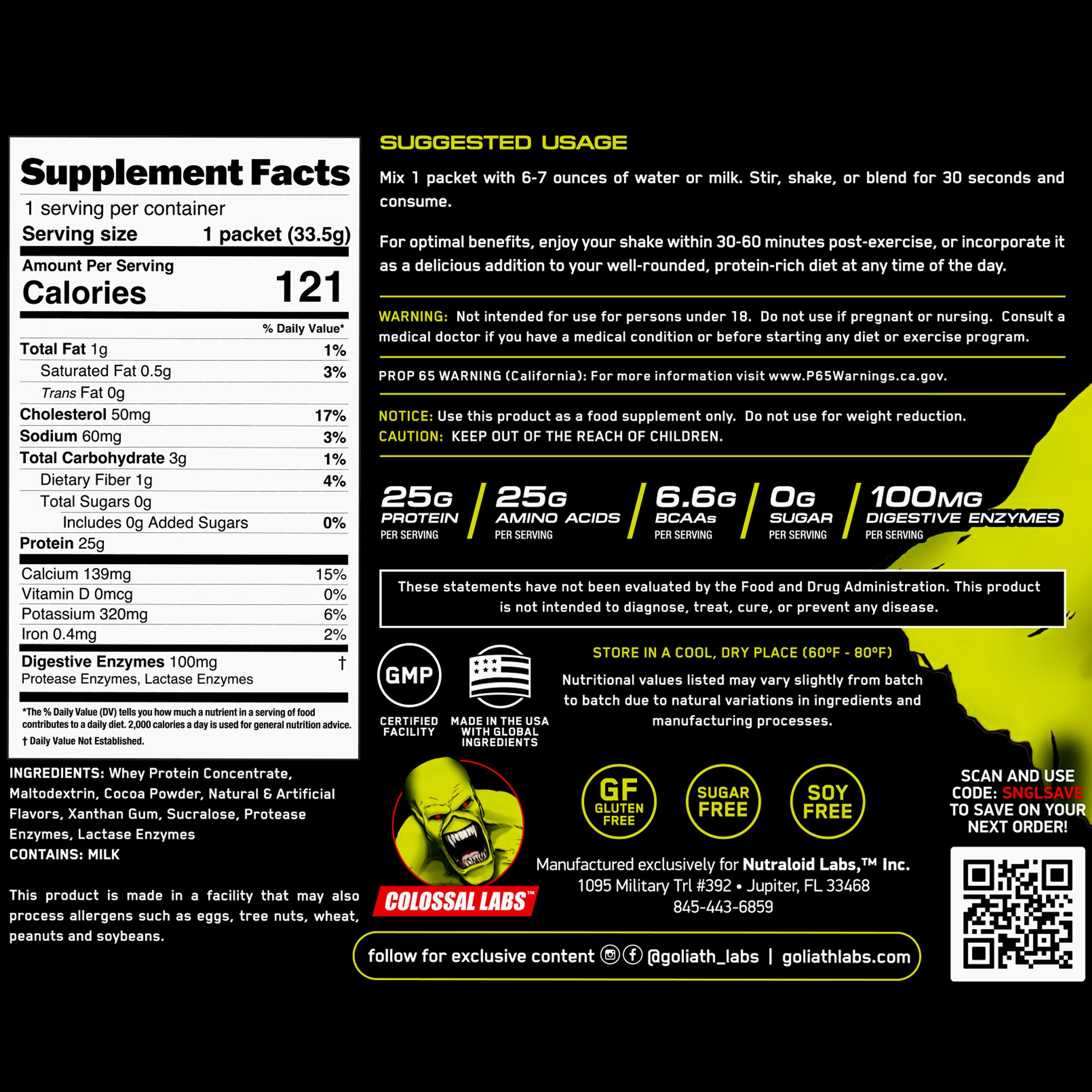 Whey Protein Powder Travel Single Serving