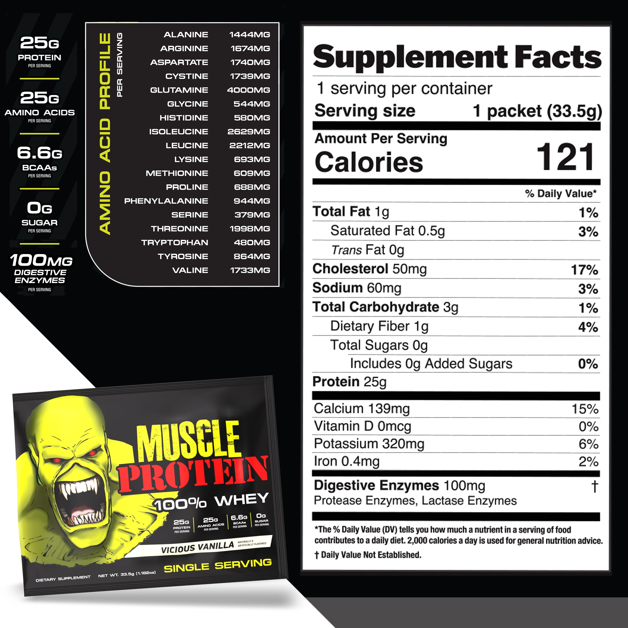 Whey Protein Powder Travel Single Serving