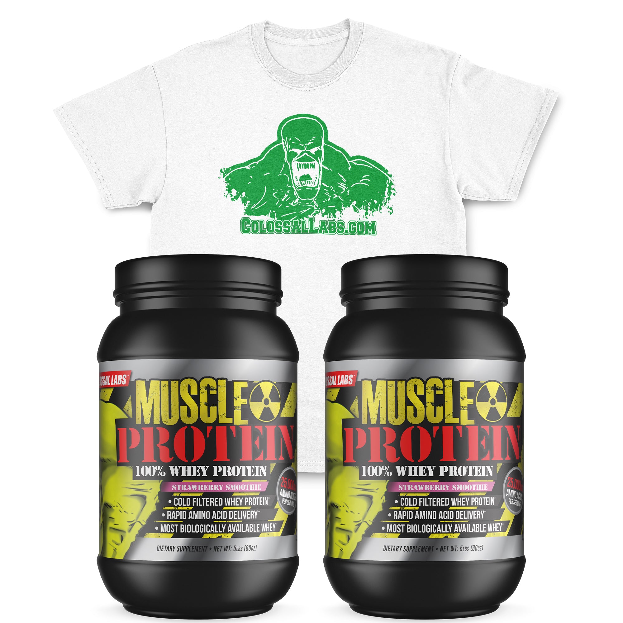 2 x 5 lbs Muscle Protein & T-Shirt Combo